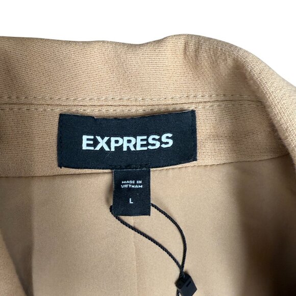 NWT Women's EXPRESS Double Breasted Belted Blazer Pecan | Size L - Picture 9 of 12